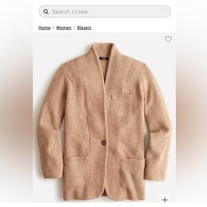 J. Crew Tan Cocoon Knit Blazer with Button